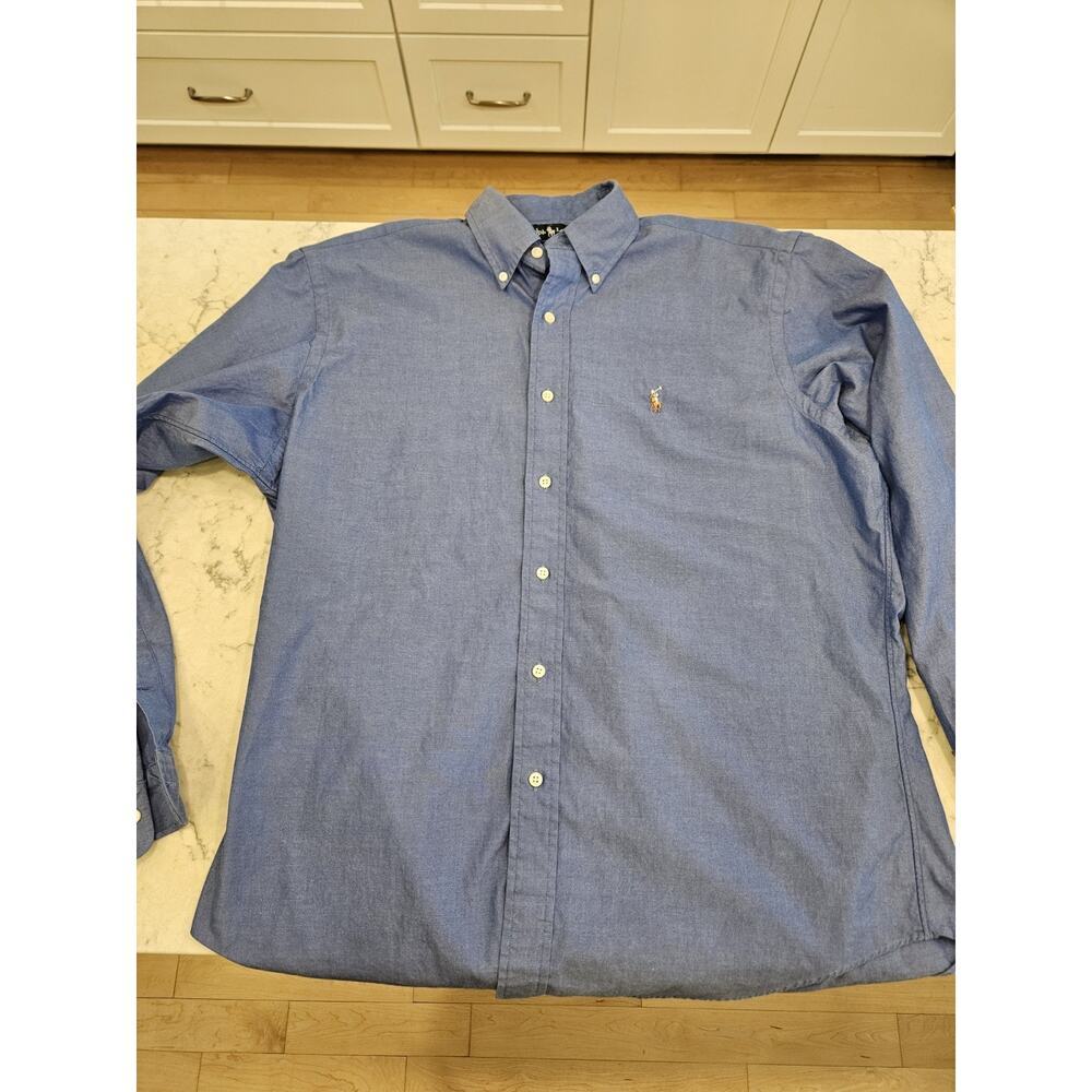 Polo Ralph Lauren Yarmouth Shirt Mens 16-36 Blue Oxford Button Down Classic Fit - Picture 5 of 10